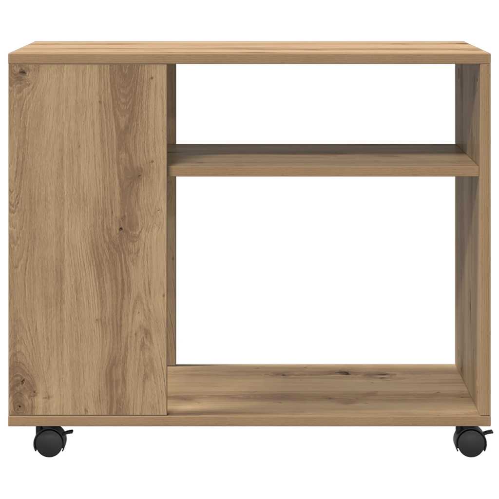 Bočni stolić s kotačima boja artisian hrast 70x35x60 cm drveni