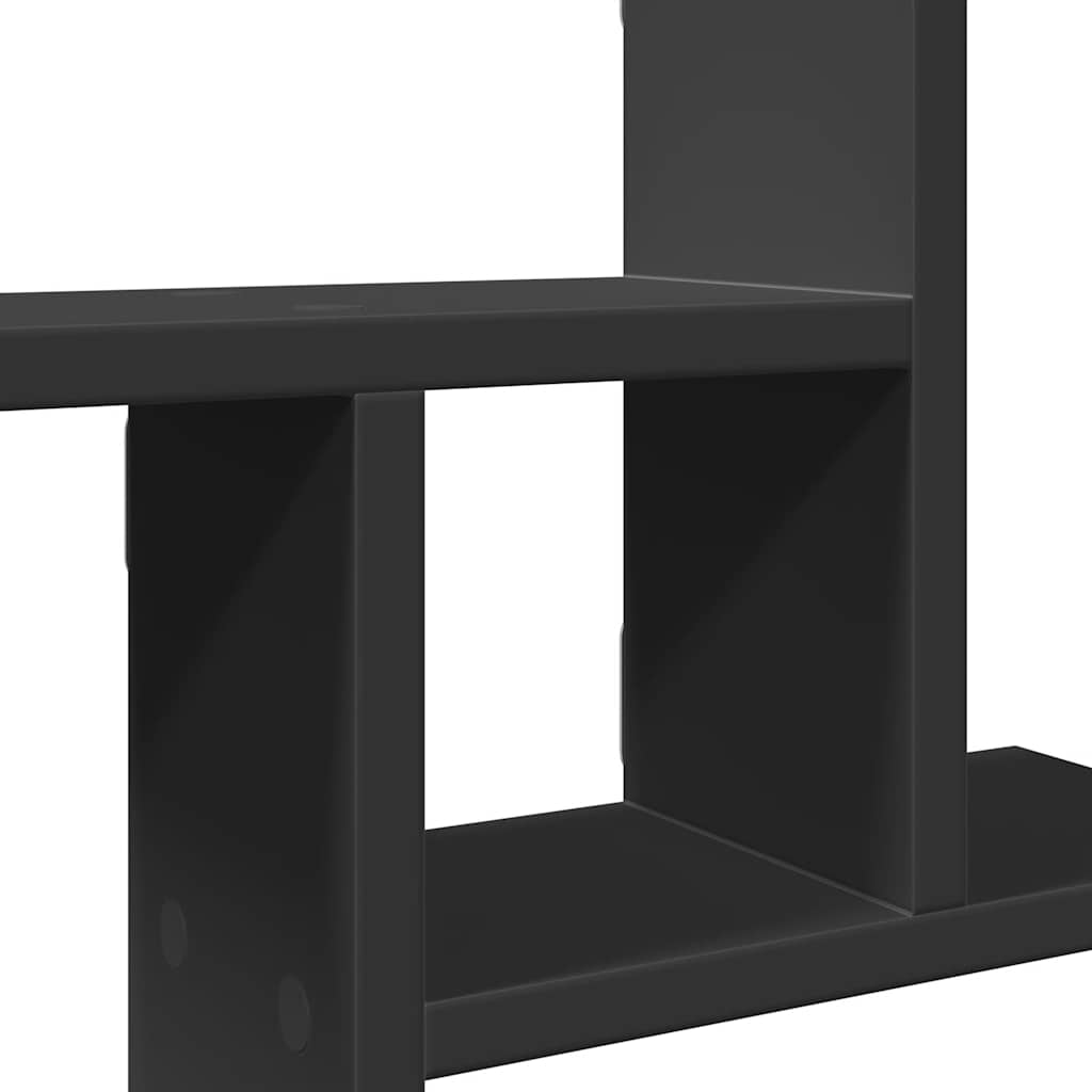 Zidne police 2 kom crne 38x12x38 cm od konstruiranog drva