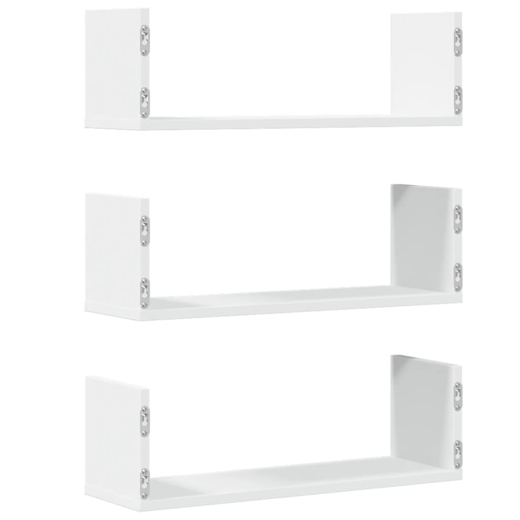 Zidne police 3 kom bijele 58 x 18 x 18 cm konstruirano drvo