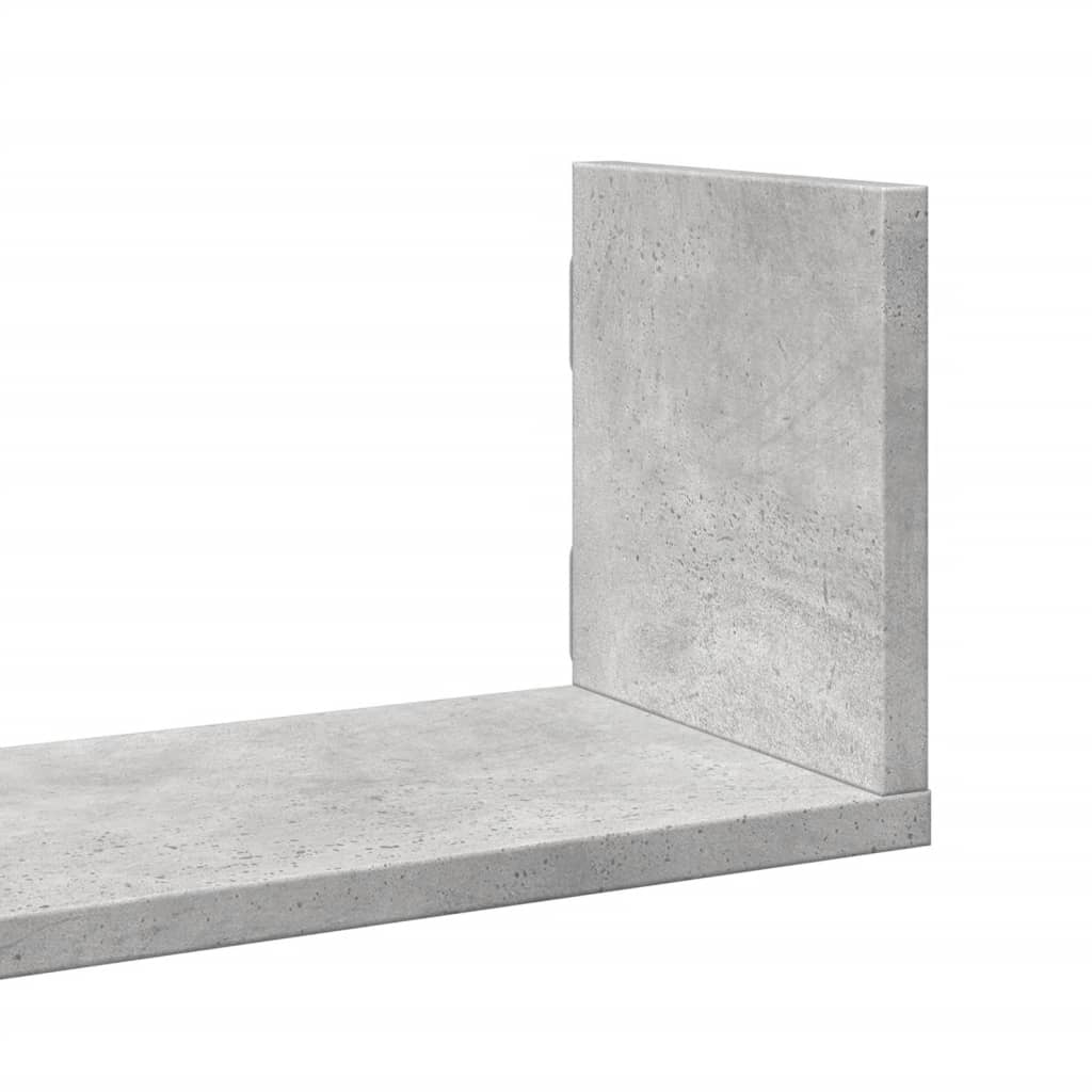 Zidne police 3 kom boja betona 80x18x18cm od konstruiranog drva