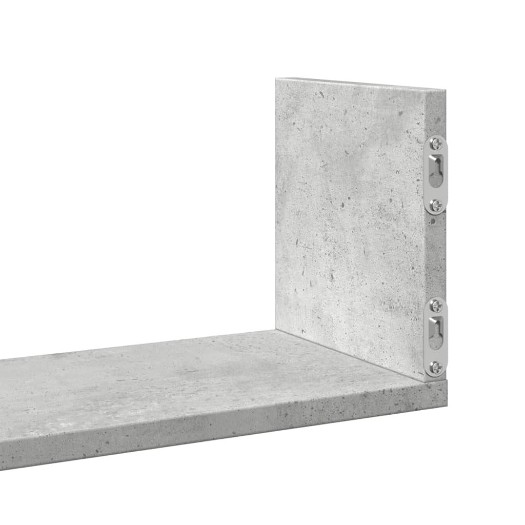 Zidne police 3 kom boja betona 80x18x18cm od konstruiranog drva