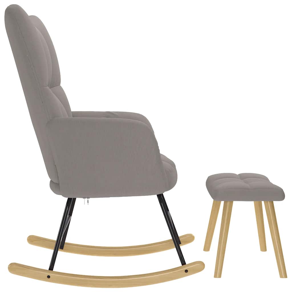 Stolica za ljuljanje s osloncem za noge od tkanine smeđesiva