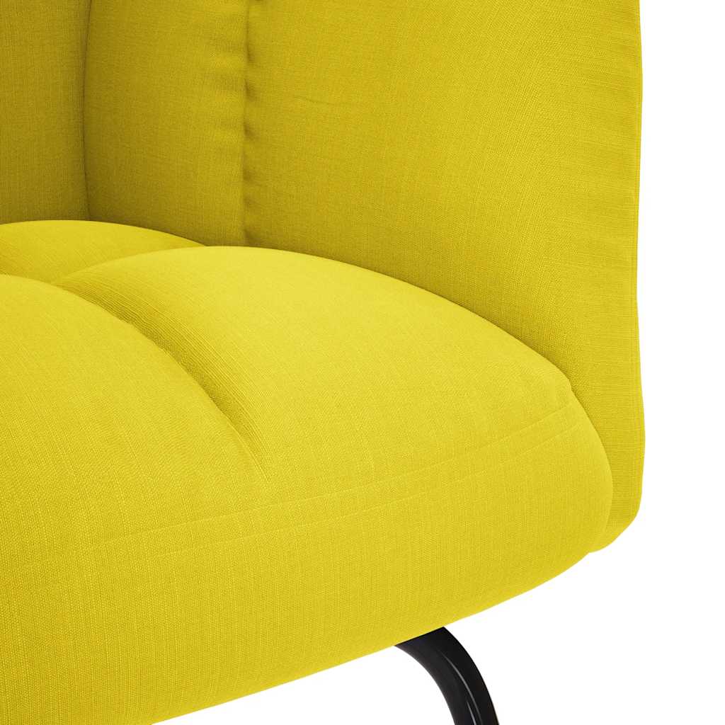 Stolica za ljuljanje s tabureom za noge svjetložuta tkanina