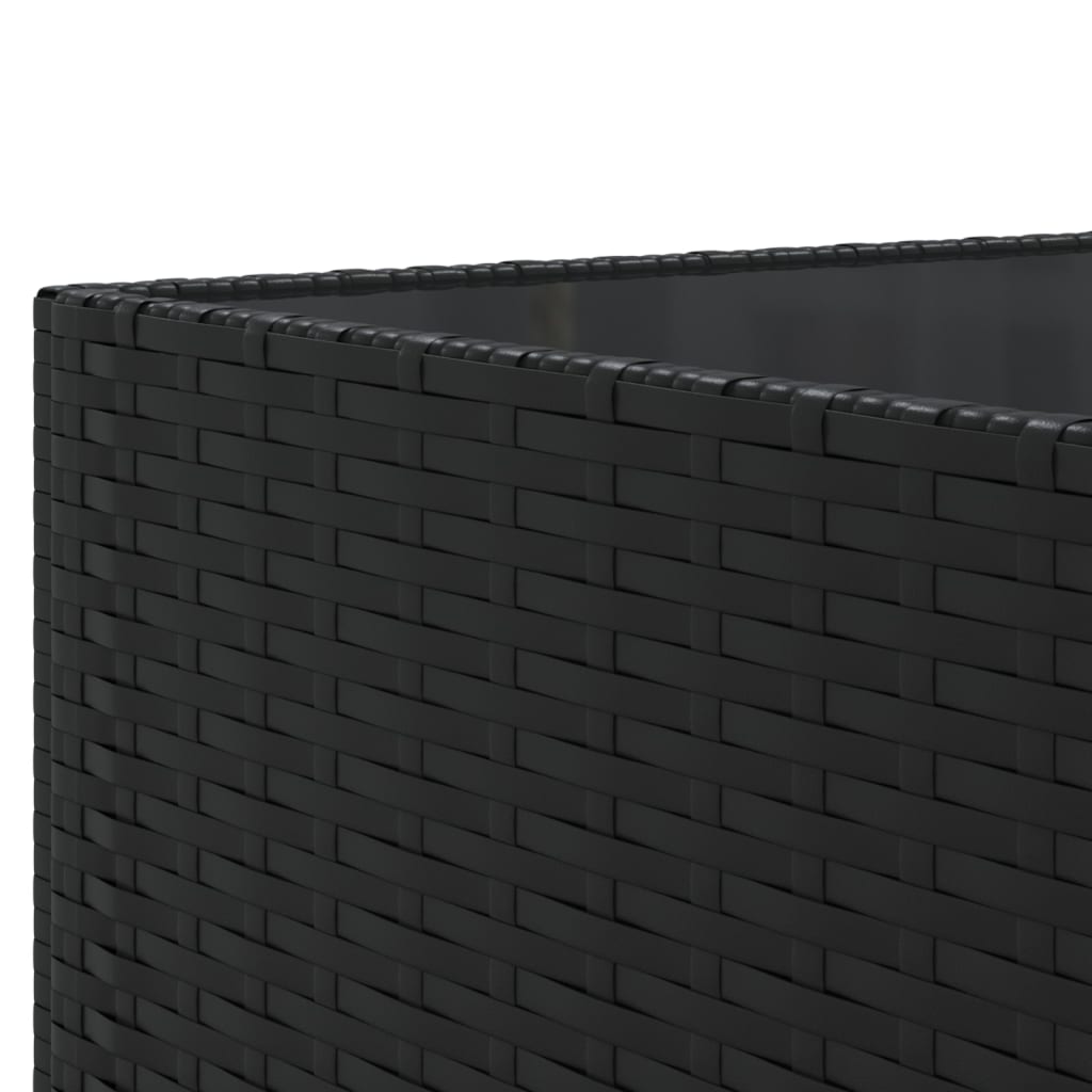 8-dijelna vrtna garnitura od poliratana s jastucima crna
