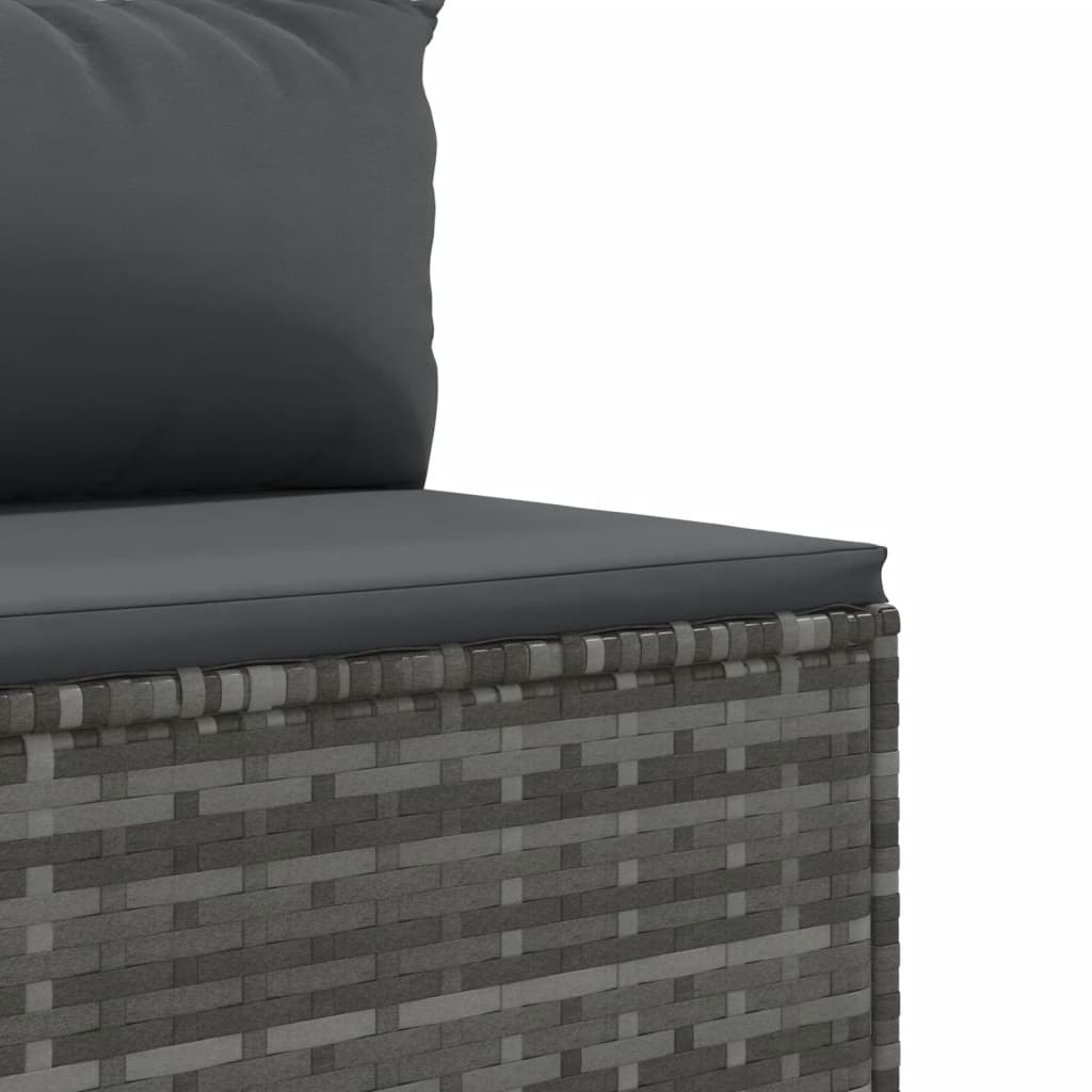 10-dijelni set vrtnih sofa od poliratana s jastucima sivi