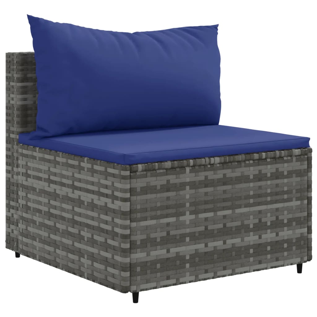 10-dijelni set vrtnih sofa od poliratana s jastucima sivi