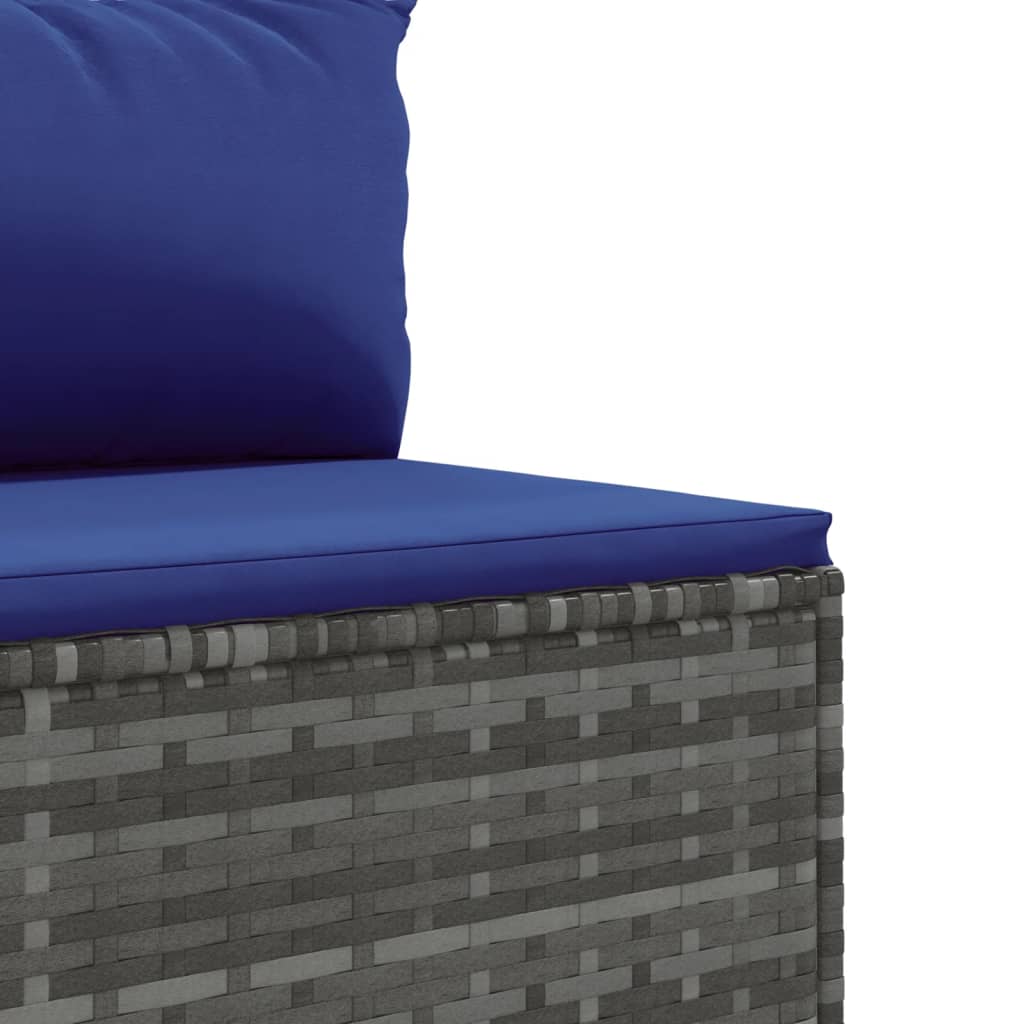 10-dijelni set vrtnih sofa od poliratana s jastucima sivi