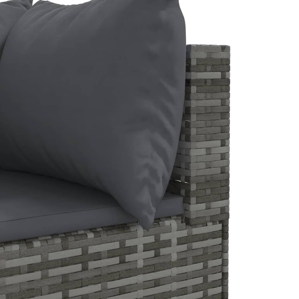 10-dijelni set vrtnih sofa od poliratana s jastucima sivi