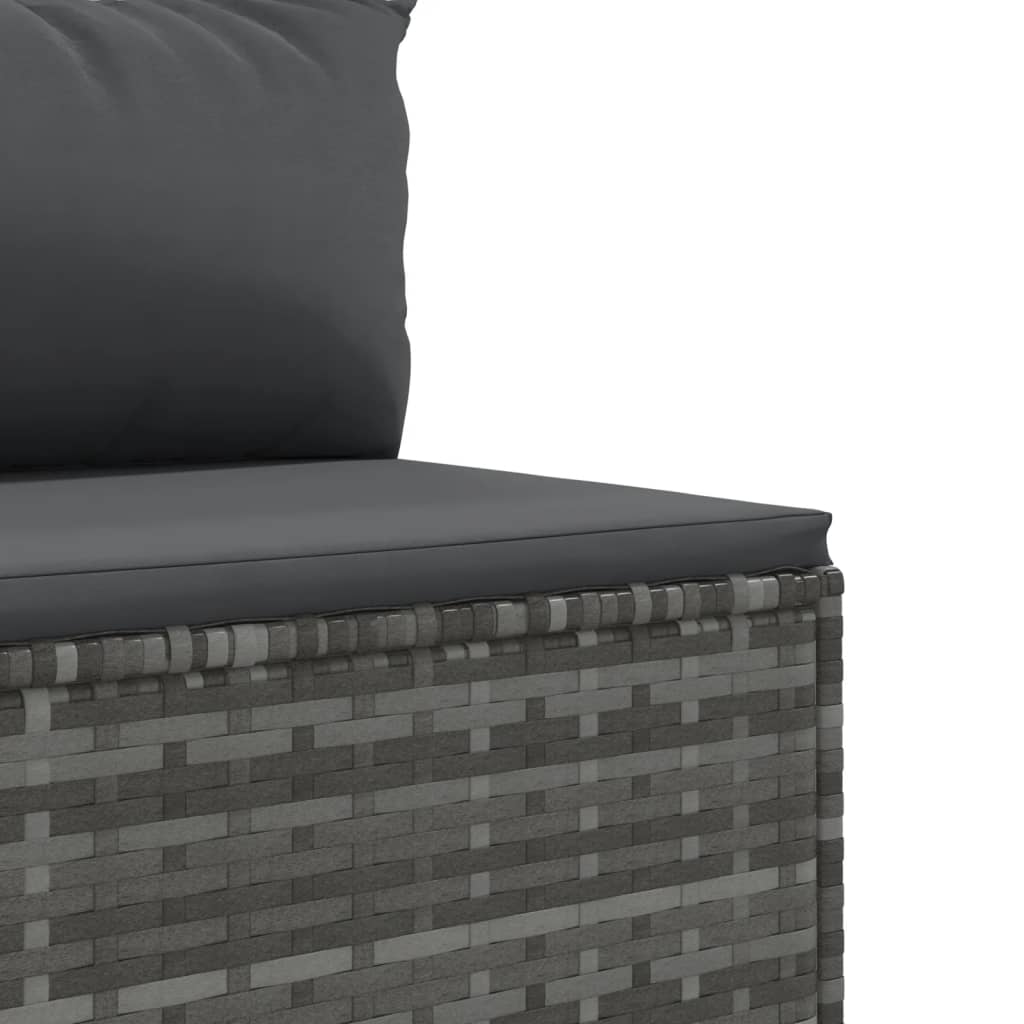10-dijelni set vrtnih sofa od poliratana s jastucima sivi
