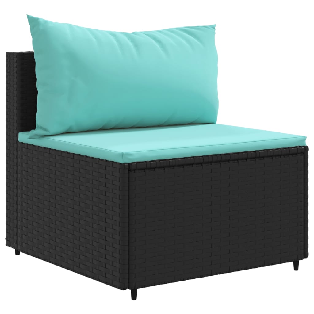 11-dijelni set vrtnih sofa od poliratana s jastucima crni