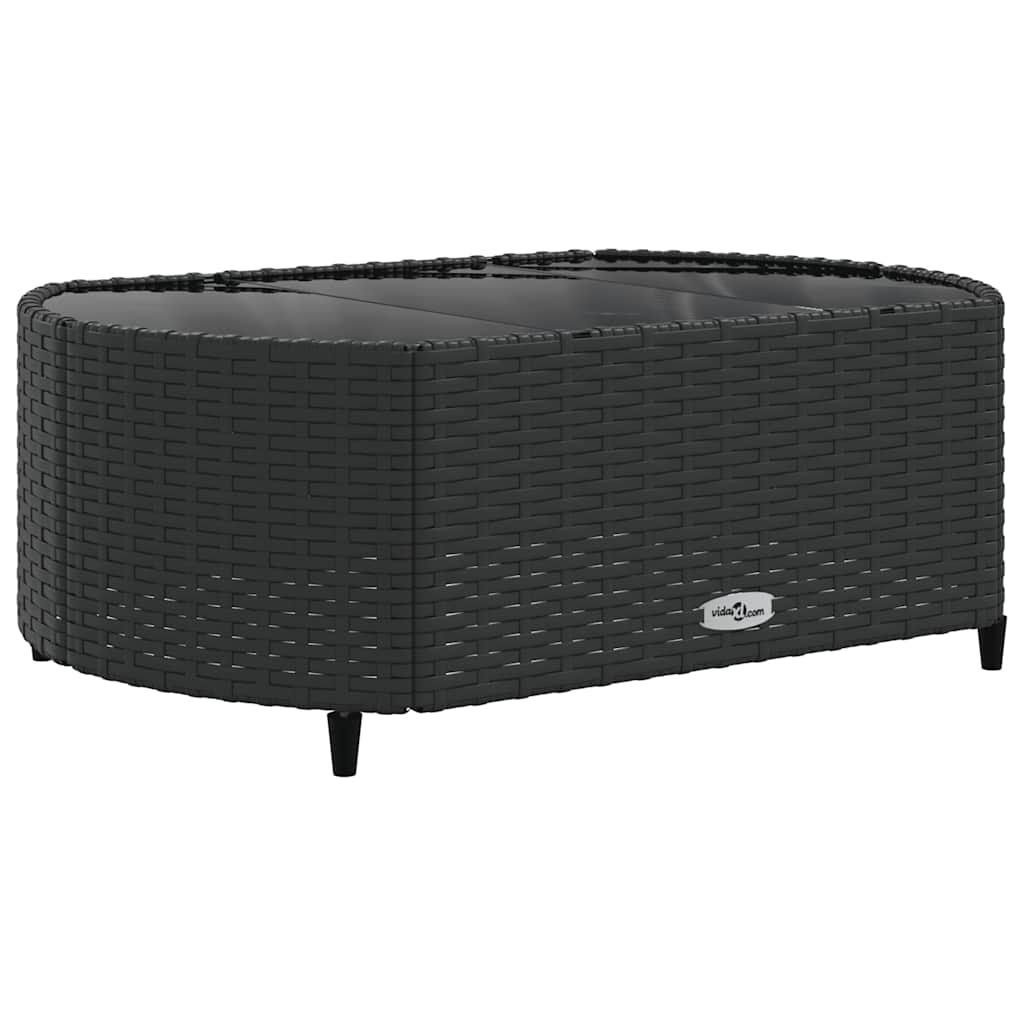 4-dijelni set vrtnih sofa od poliratana s jastucima crni