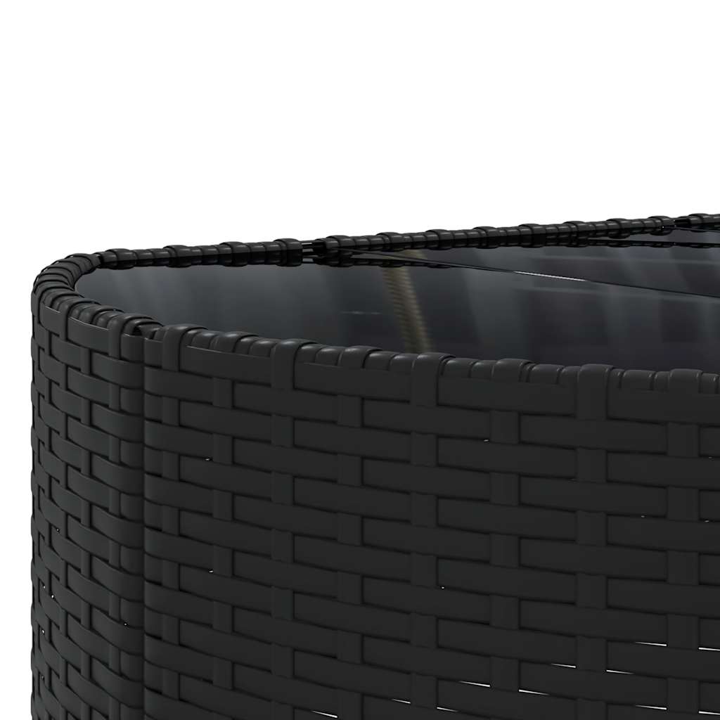 4-dijelni set vrtnih sofa od poliratana s jastucima crni