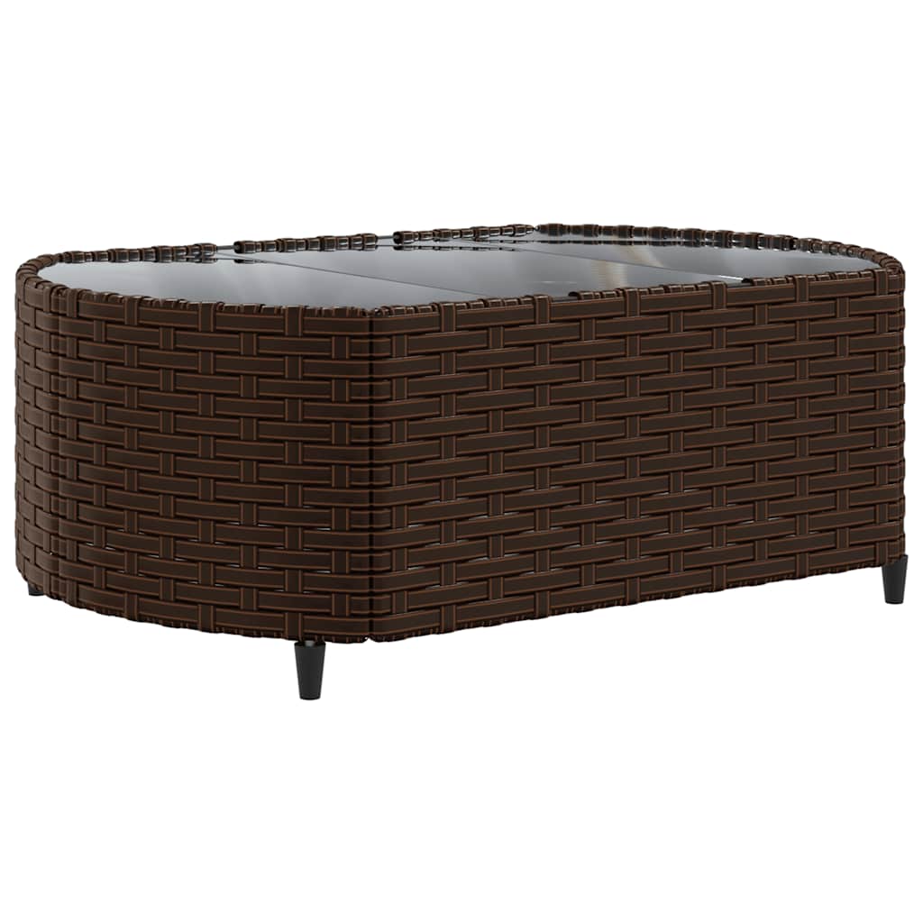 7-dijelni set vrtnih sofa od poliratana s jastucima smeđi