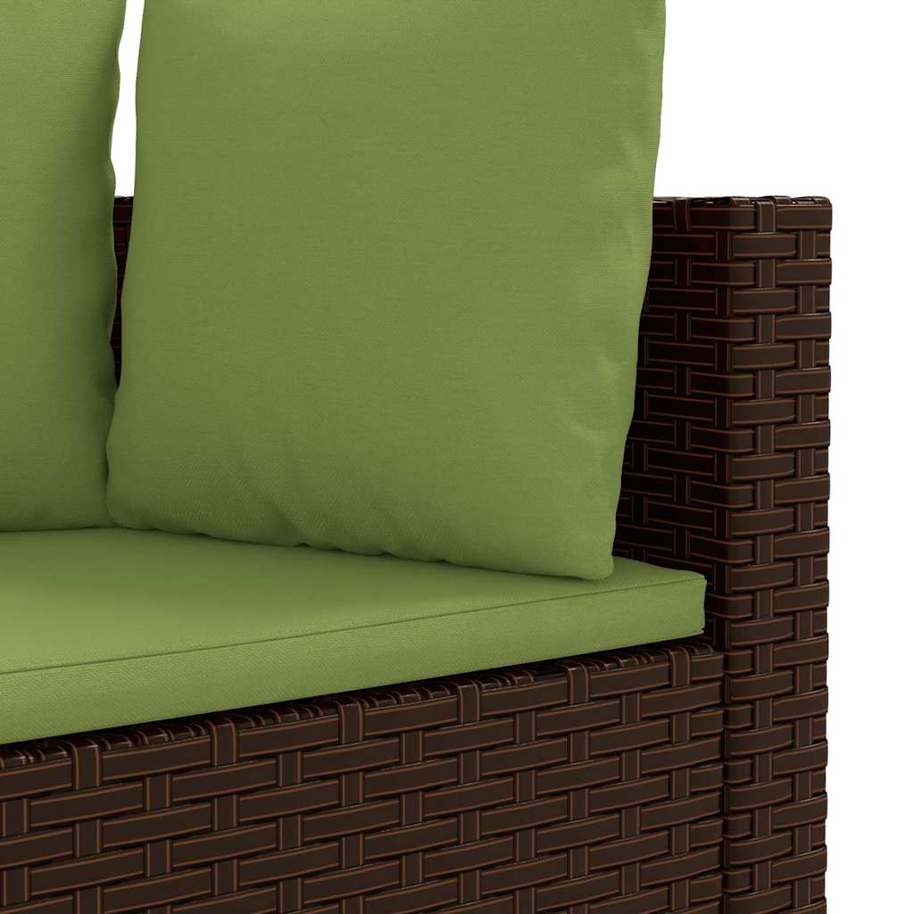 8-dijelni set vrtnih sofa s jastucima smeđi od poliratana