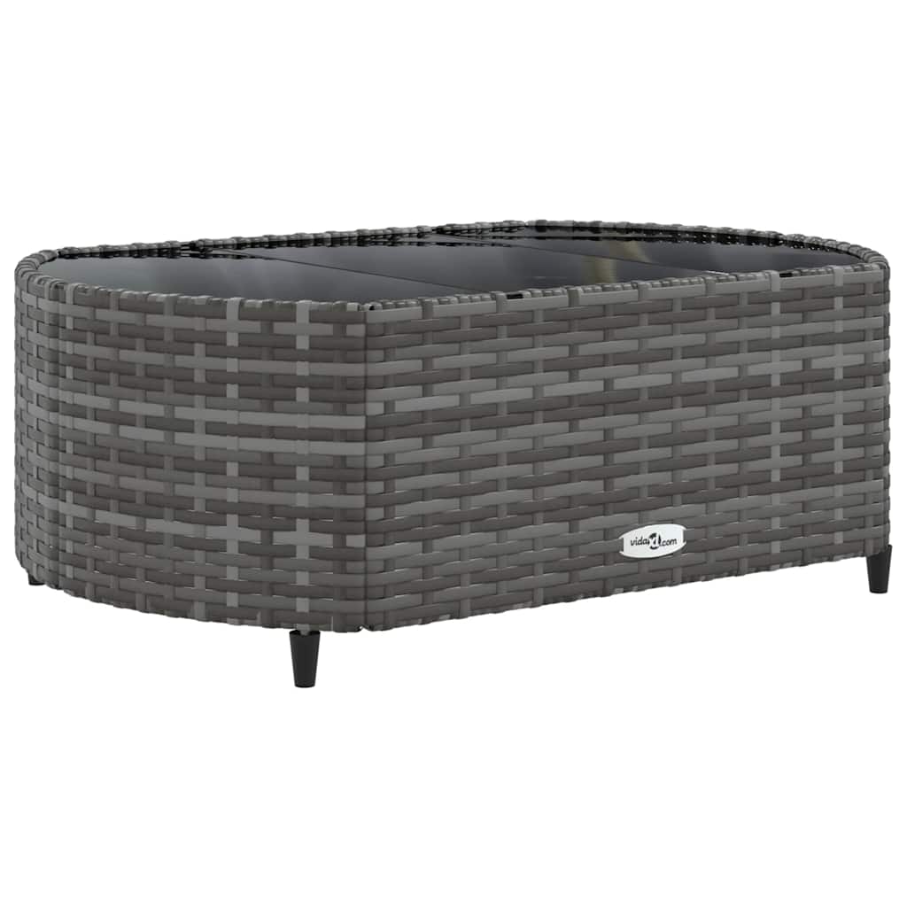 10-dijelni set vrtnih sofa od poliratana s jastucima sivi