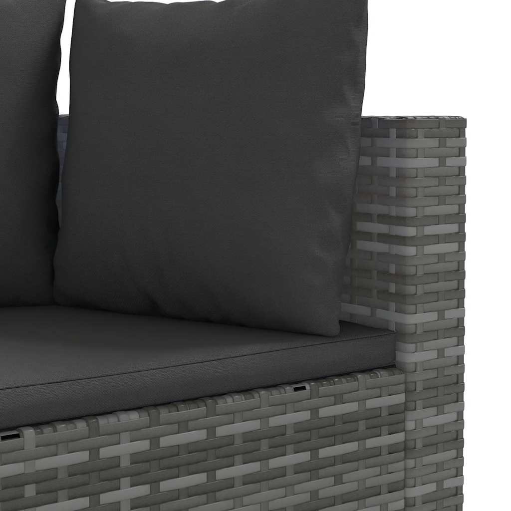 10-dijelni set vrtnih sofa od poliratana s jastucima sivi