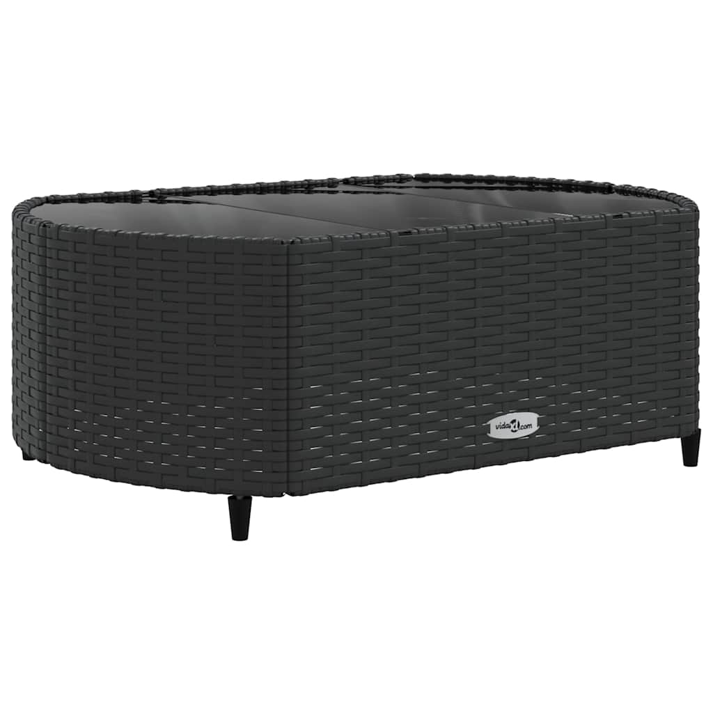 10-dijelni set vrtnih sofa s jastucima crni od poliratana