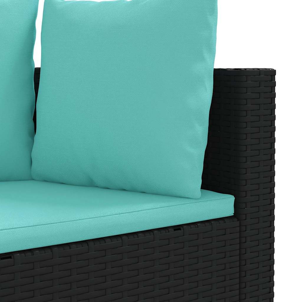 10-dijelni set vrtnih sofa s jastucima crni od poliratana