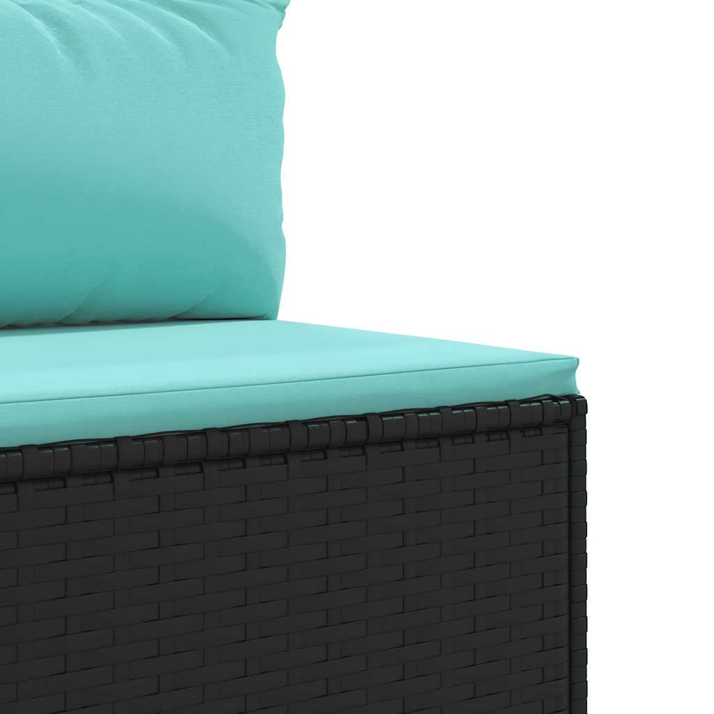 10-dijelni set vrtnih sofa s jastucima crni od poliratana