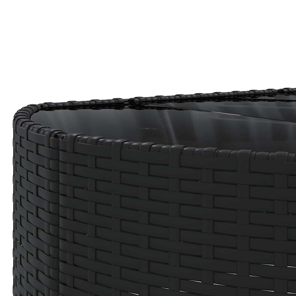 10-dijelni set vrtnih sofa s jastucima crni od poliratana