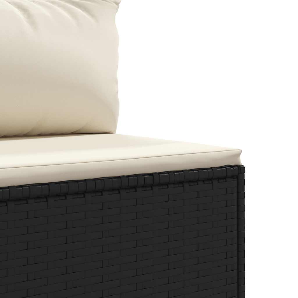 7-dijelni set vrtnih sofa od poliratana s jastucima crni