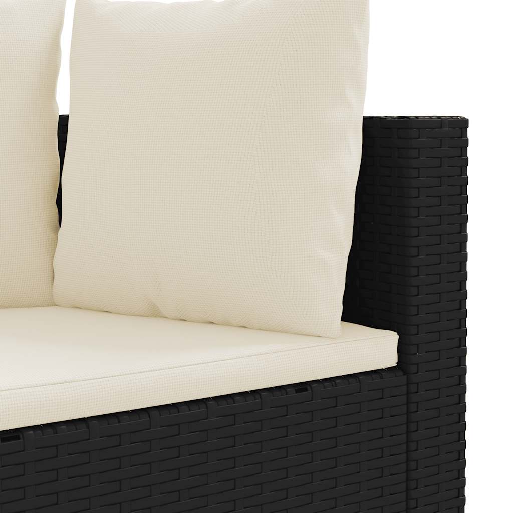 4-dijelni set vrtnih sofa od poliratana s jastucima crni