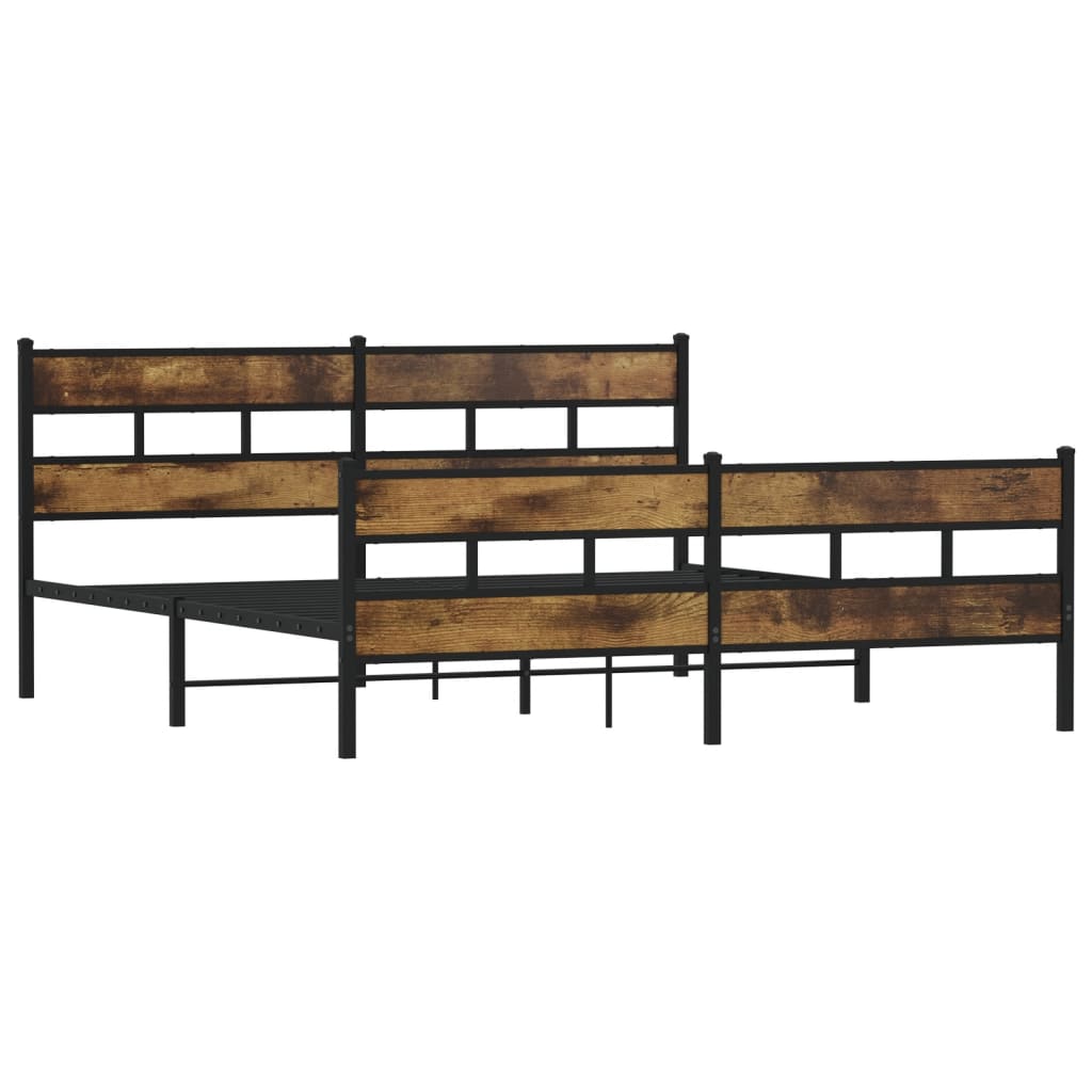 Metalni okvir kreveta bez madraca boja hrasta 180x200 cm