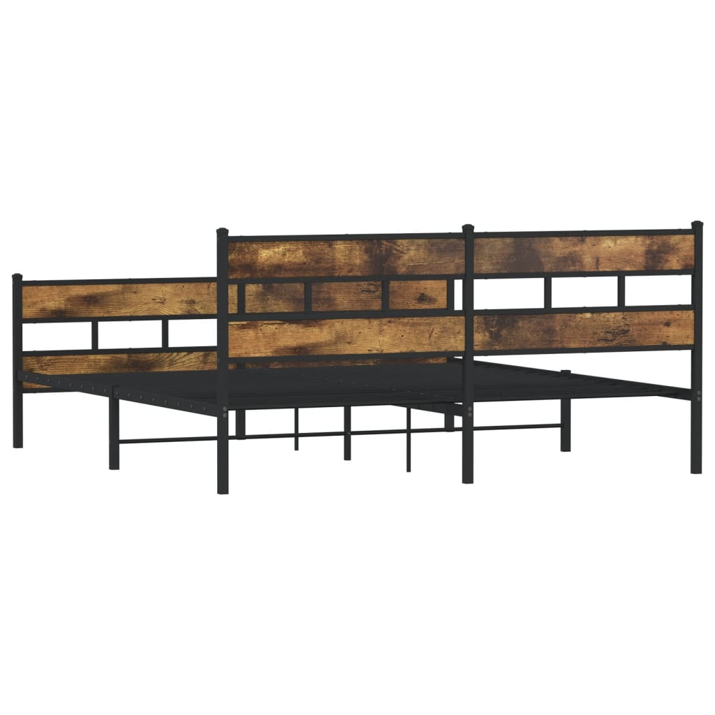 Metalni okvir kreveta bez madraca boja hrasta 183x213 cm