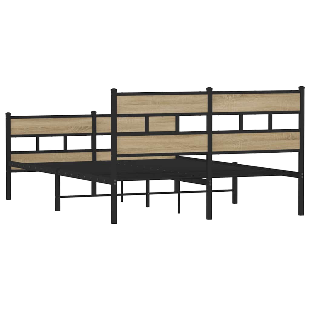 Metalni okvir kreveta bez madraca boja hrasta sonome 150x200 cm