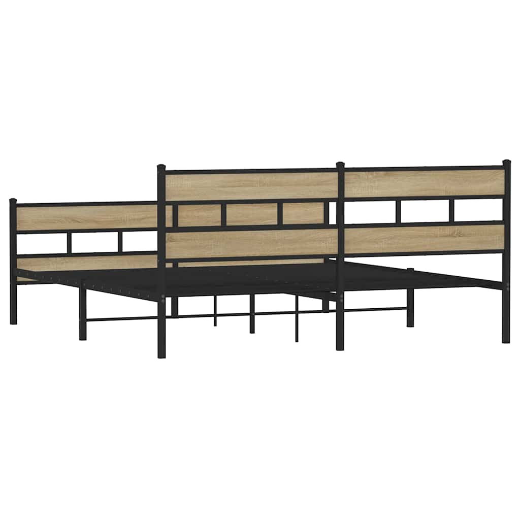 Metalni okvir kreveta bez madraca boja hrasta sonome 180x200 cm