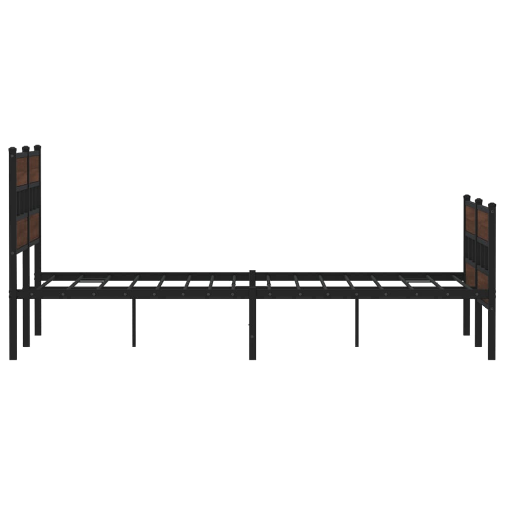 Metalni okvir kreveta bez madraca smeđa boja hrasta 150x200 cm