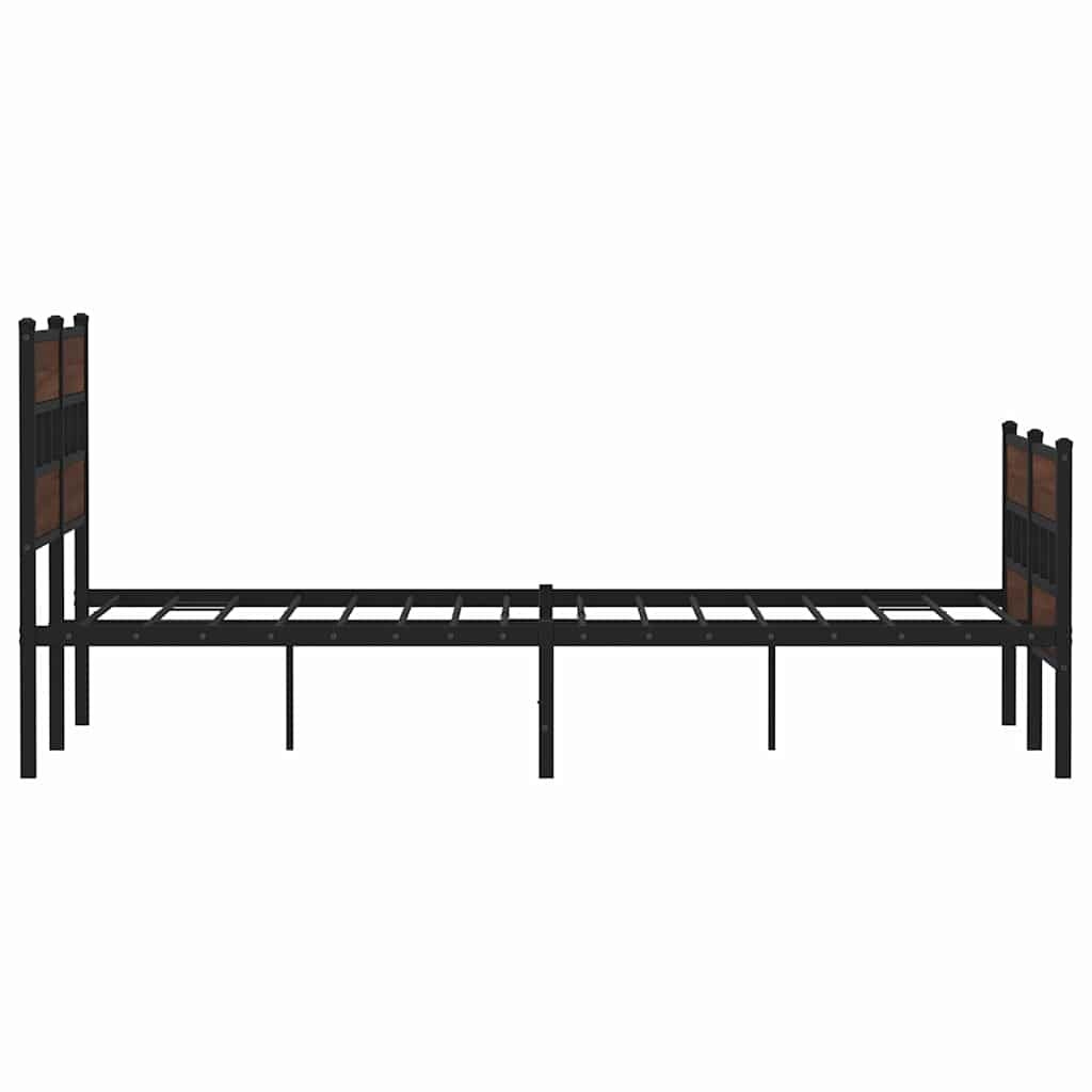 Metalni okvir kreveta bez madraca smeđa boja hrasta 160x200 cm