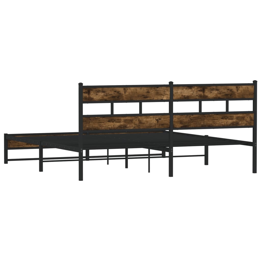 Metalni okvir kreveta bez madraca boja hrasta 193x203 cm