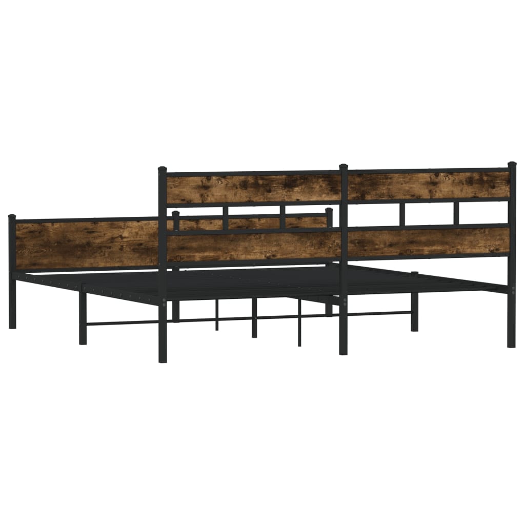 Metalni okvir kreveta bez madraca boja hrasta 180x200 cm