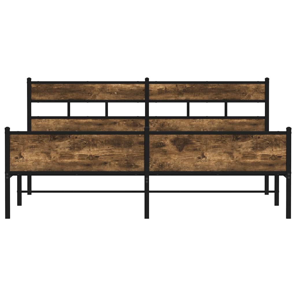Metalni okvir kreveta bez madraca boja hrasta 183x213 cm