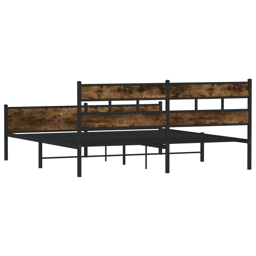 Metalni okvir kreveta bez madraca boja hrasta 193x203 cm