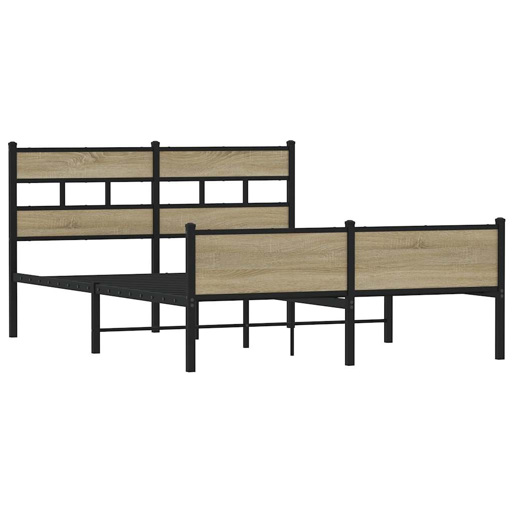 Metalni okvir kreveta bez madraca boja hrasta sonome 160x200 cm