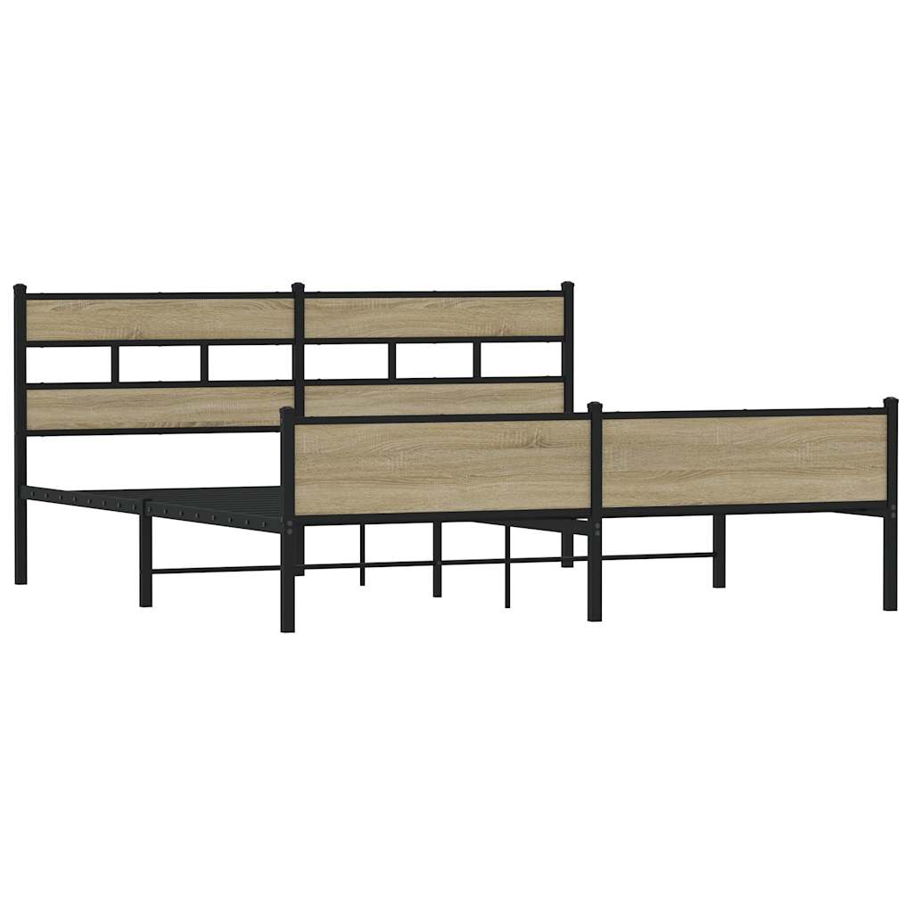 Metalni okvir kreveta bez madraca boja hrasta sonome 180x200 cm