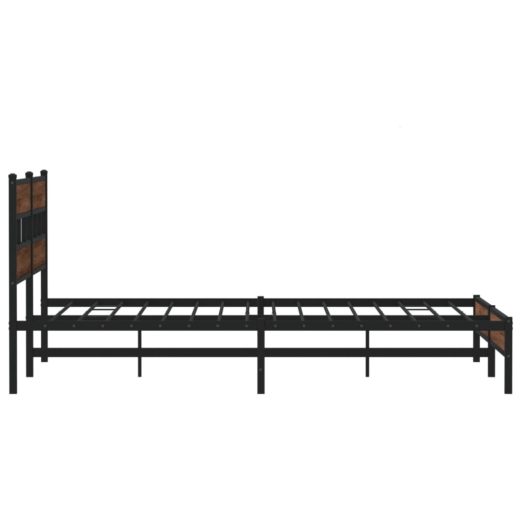 Metalni okvir kreveta bez madraca smeđa boja hrasta 200x200 cm