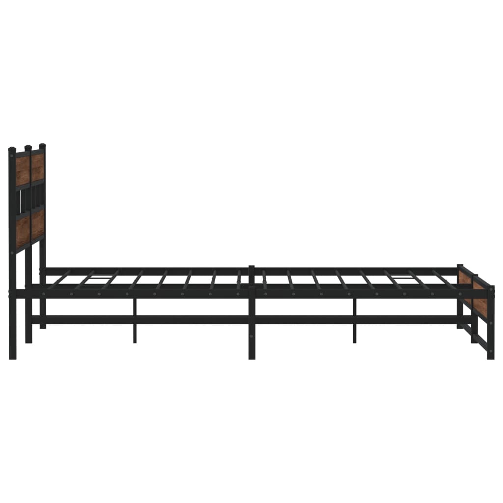 Metalni okvir kreveta bez madraca smeđa boja hrasta 180x200 cm