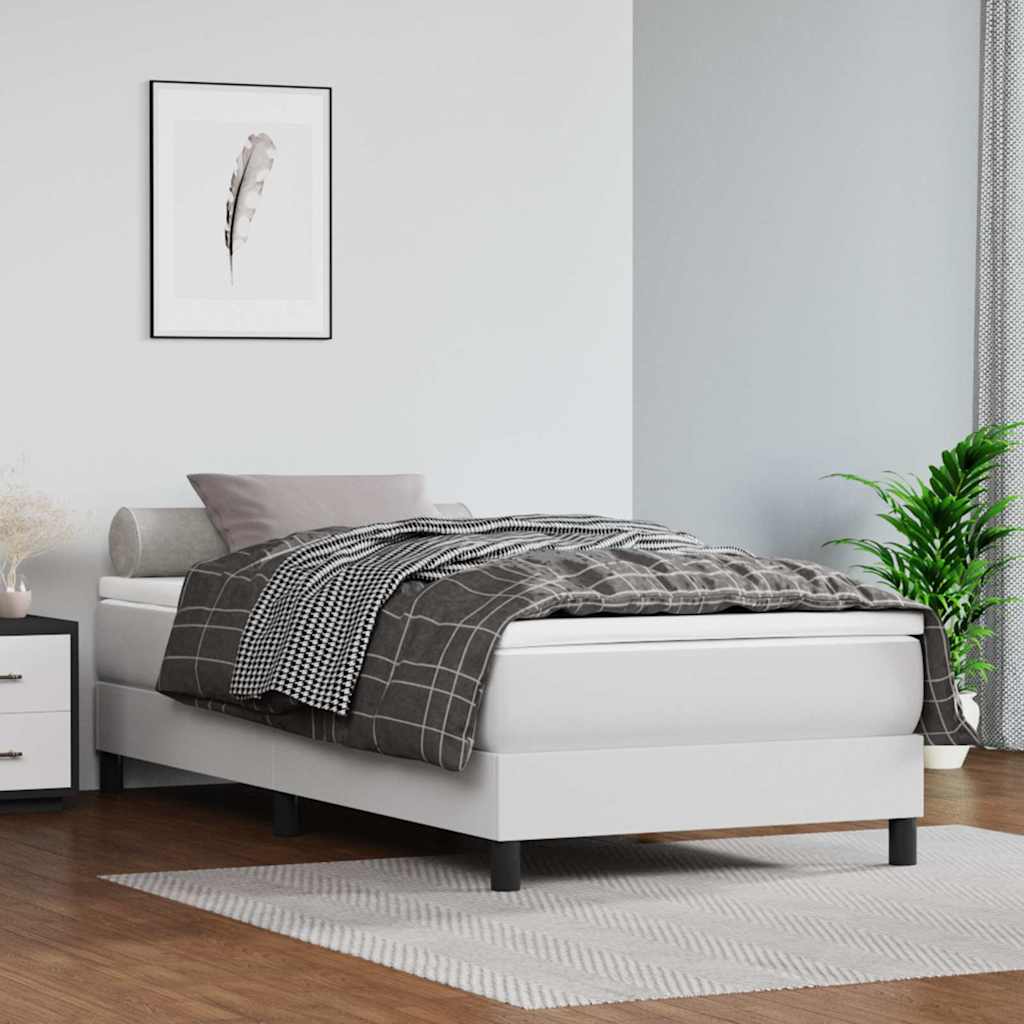 Dječji madrac s džepičastim oprugama srednje tvrdoće bijeli 80x160cm lažna koža