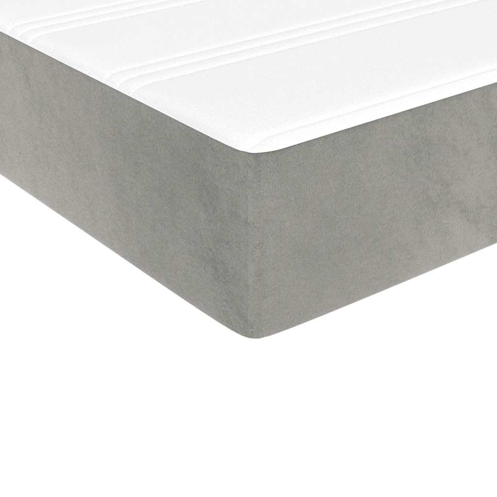 Madrac s oprugama srednje tvrdoće svjetlosivi 80x220x20 cm baršunasti