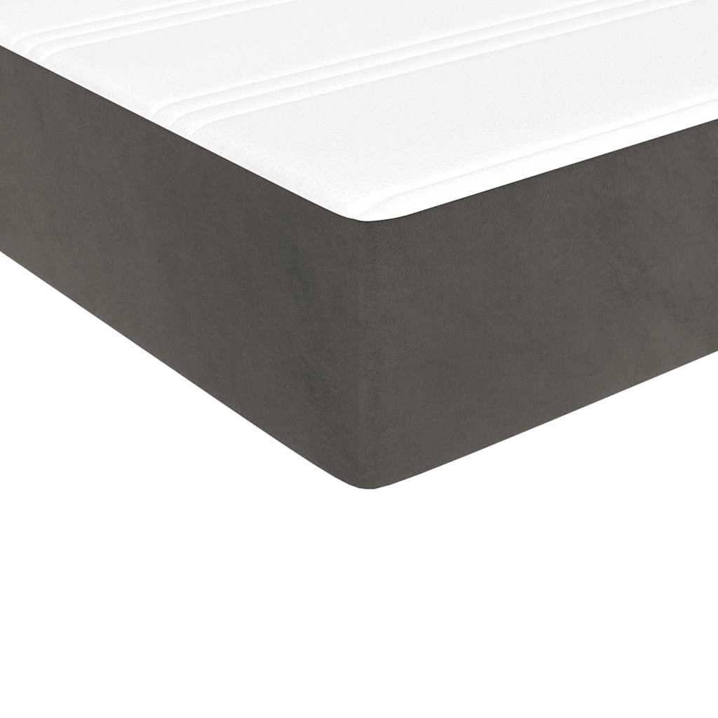 Madrac s oprugama srednje tvrdoće tamnosivi 80x220x20 cm baršunasti