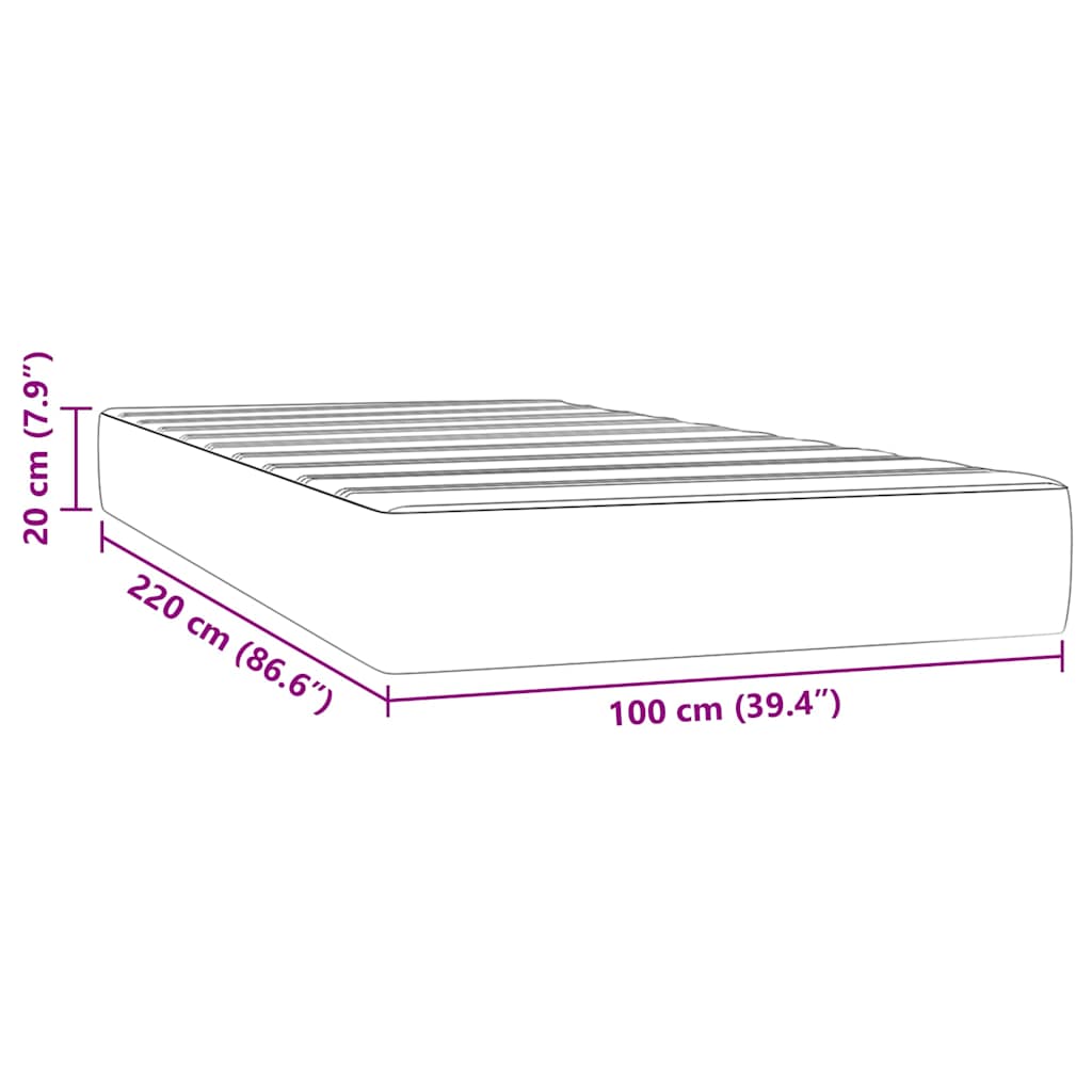 Madrac s oprugama srednje tvrdoće tamnozeleni 100x220x20 cm baršunasti