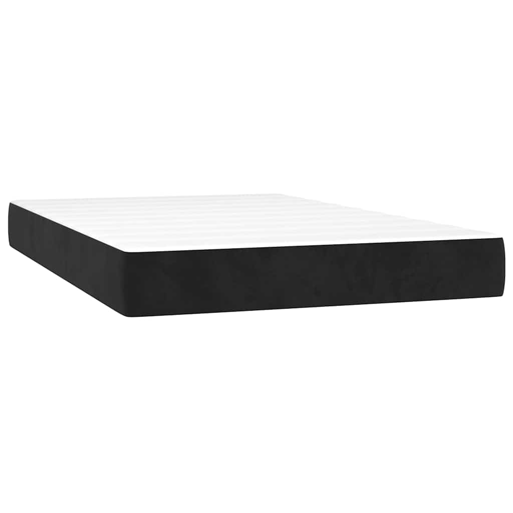 Madrac s džepičastim oprugama srednje tvrdoće crni 120x220x20 cm baršunasti