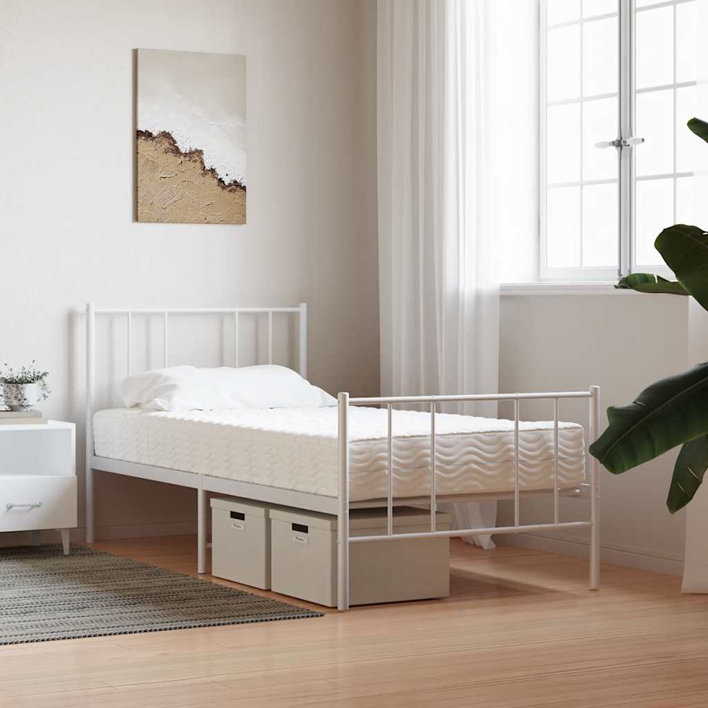Madrac od pjene bijeli 100 x 220 cm tvrdoća H2 H3