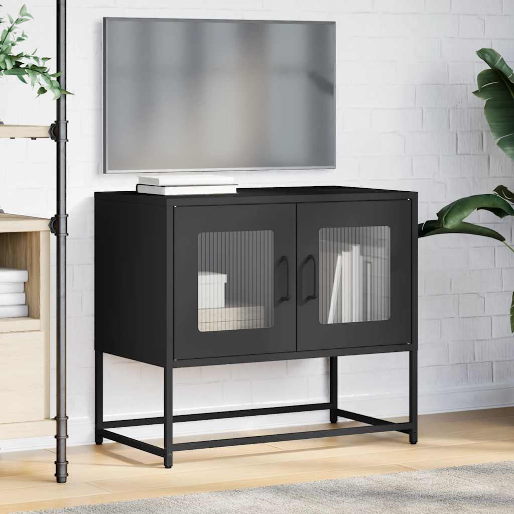 TV ormarić crni 68x39x60,5 cm hladno valjani čelik