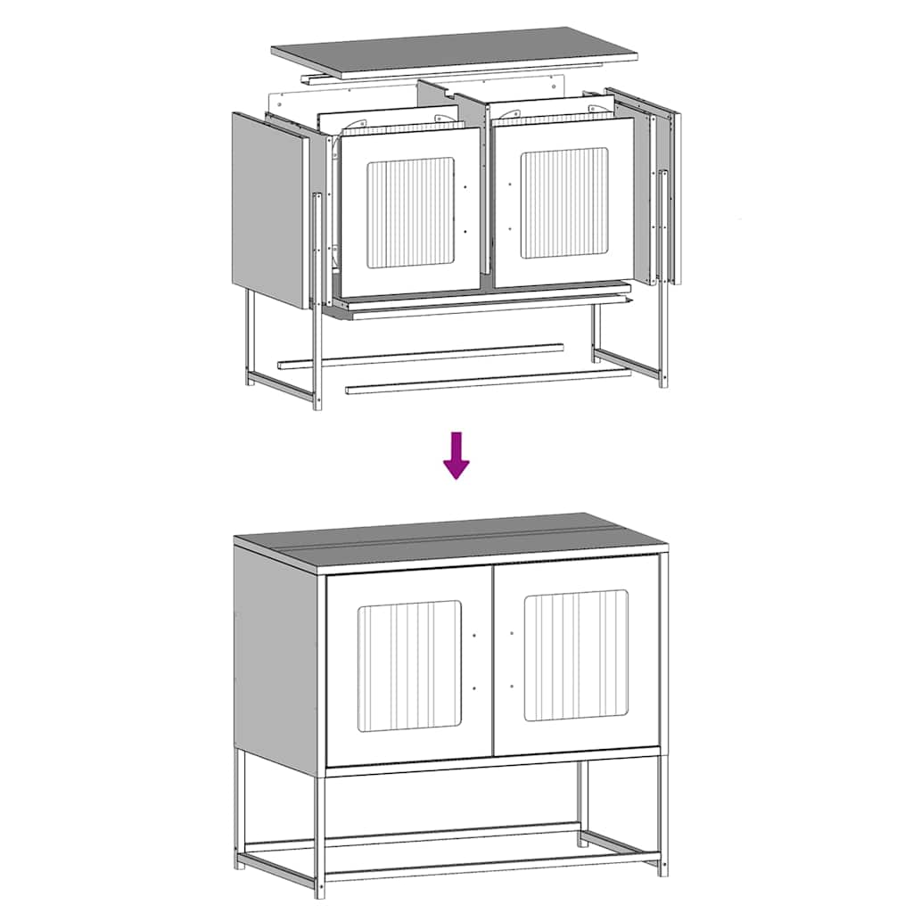 TV ormarić crni 68x39x60,5 cm hladno valjani čelik