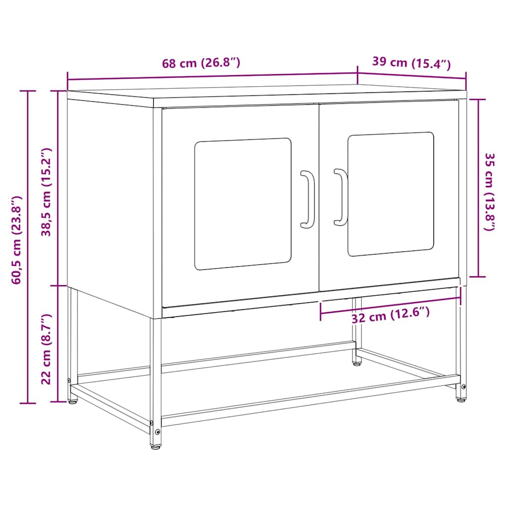 TV ormarić maslinasto zeleni 68x39x60,5 cm hladno valjani čelik