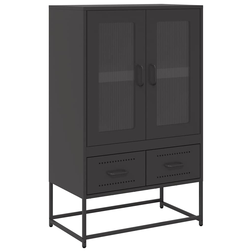 Visoka komoda crna 68x39x111,5 cm od čelika